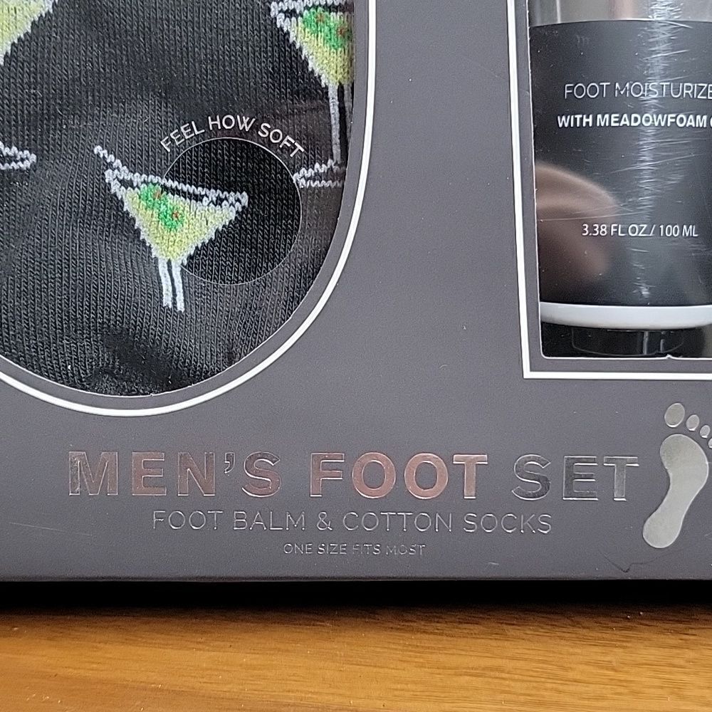 Sir Men's Foot Restoration Balm And Black Martini Casual Socks Gift Set - New — image 3 of 7